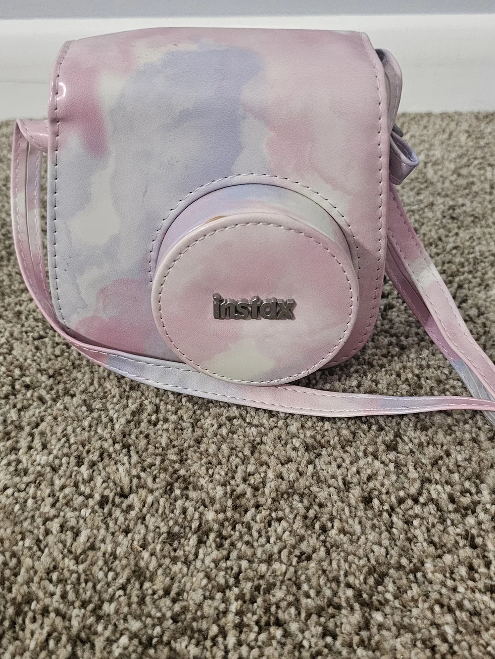 Instax Pink Marble Camera Crossbody Bag